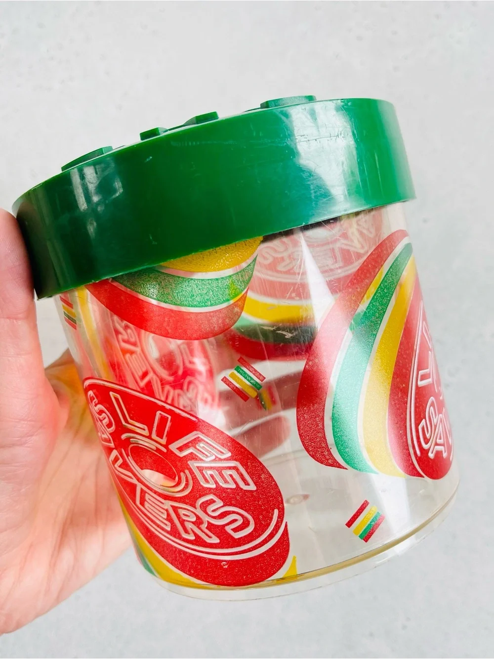 Vintage Plastic Life Savers Candy Container Jar with Lid Lifesavers